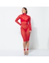 Azia Robe longue resille en couleur rouge by Catanzaro