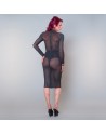 Azia Robe longue en fine resille noire Collection Madame Xy by Catanzaro