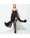 Tigresse Black long fishnet Dress by Catanzaro