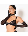 Black fishnet long gloves by Catanzaro