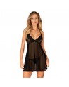 Latinesa Babydoll de couleur noire livré avec string by Obsessive