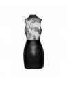 F241 Short dress with powerwetlook skirt and tulle top