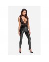 F298 Libido Deep-V catsuit with collar and pearl chain