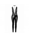 F298 Libido Deep-V catsuit with collar and pearl chain