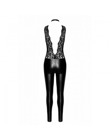 F298 Libido Deep-V catsuit with collar and pearl chain