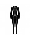 F319 Caged wetlook catsuit with zippers and ring