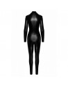 F319 Caged wetlook catsuit with zippers and ring