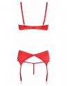 Ensemble lingerie 3 pièces ouvert rouge - Cottelli Lingerie