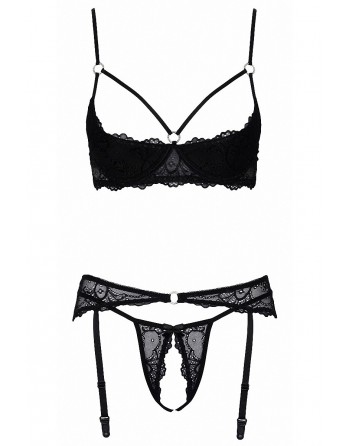 Ensemble lingerie ouverte noir - Cotelli Lingerie