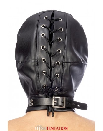 Cagoule BDSM fermée simili cuir - Fetish Tentation