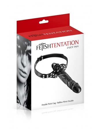 Bâillon double gode black - Fetish Tentation