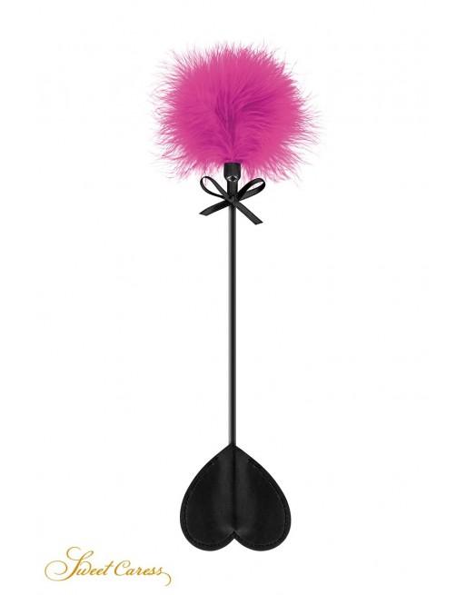 Tapette coeur avec pompon fuchsia - Sweet Caress