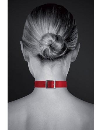 Collier Fetish rouge avec anneau - Bijoux Pour Toi