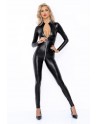 Jumpsuit zip powerwetlook F293 Noir HandMade