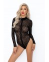 Body zip leopard F287 Noir HandMade