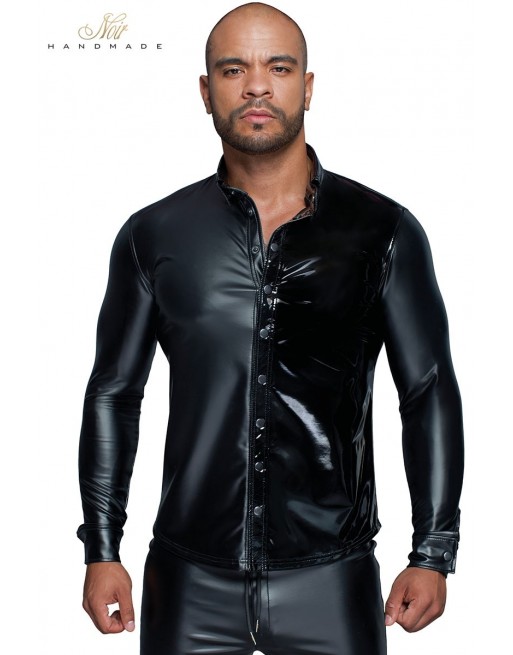 Chemise wetlook et vinyle H064