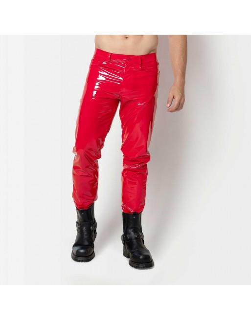 Shawn Vinyl red trousers