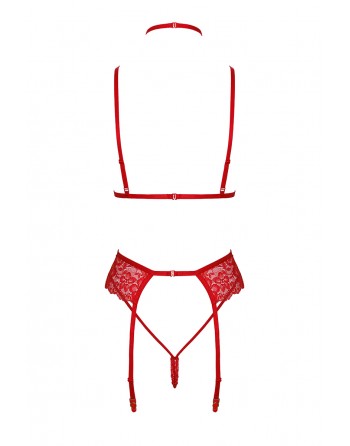 Ensemble 5 pièces Bondage Red Lace Kiss 243 - Kissable