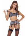 Ensemble coquin ouvert 3 pièces gris - Cottelli Lingerie