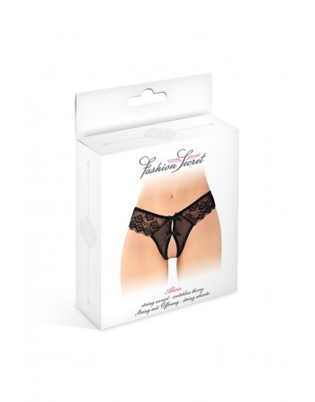 String ouvert Alicia noir - Fashion Secret