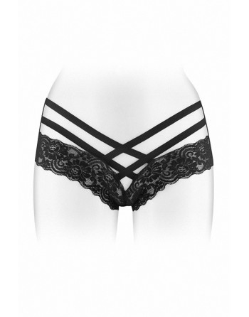 Tanga ouvert Anne - noir