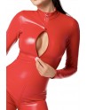 Combinaison catsuit modele Orgia F353 en wetlook rouge