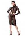 Robe mi-longue Ecstasy F347 en micro resille couleur noire