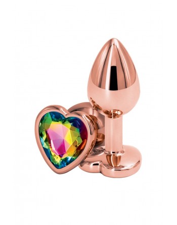 Plug anal aluminium coeur Rose Gold S - Rear Assets