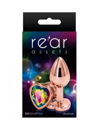 Plug anal aluminium coeur Rose Gold S - Rear Assets