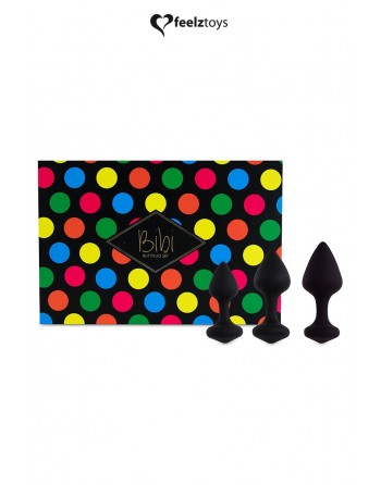 Coffret 3 plugs anal Bibi - noir