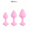 Coffret 3 plugs anal Bibi - rose