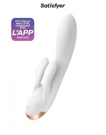 Vibro Rabbit connecté Double Flex blanc - Satisfyer