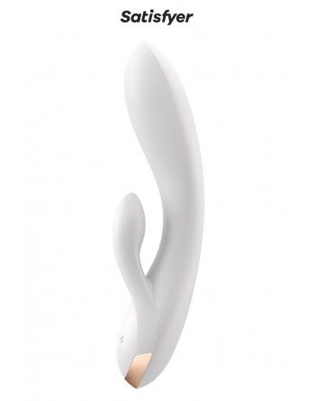 Vibro Rabbit connecté Double Flex blanc - Satisfyer